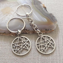 Load image into Gallery viewer, Necronomicon HP Lovecraft Keychain, Backpack or Purse Charm, Zipper Pull