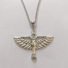 Load image into Gallery viewer, Goddess Isis Necklace on Silver Rolo Chain, Egyptian Jewelry