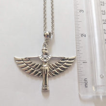 Load image into Gallery viewer, Goddess Isis Necklace on Silver Rolo Chain, Egyptian Jewelry