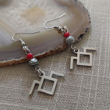 Load image into Gallery viewer, Laura Palmer Earrings - Twin Peaks Owl Cave Malachite Earrings, Drop Dangle Earrings