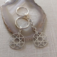 Load image into Gallery viewer, Octogram Eight Pointed Star Keychain, Backpack or Purse Charm, Zipper Pull