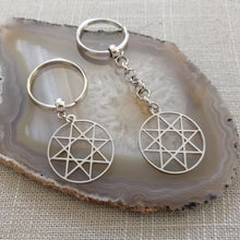 Load image into Gallery viewer, Octogram Eight Pointed Star Keychain, Backpack or Purse Charm, Zipper Pull