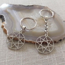 Load image into Gallery viewer, Octogram Eight Pointed Star Keychain, Backpack or Purse Charm, Zipper Pull