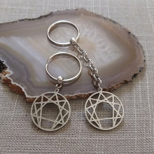 Load image into Gallery viewer, Enneagram of Personality Keychain, Backpack or Purse Charm, Zipper Pull