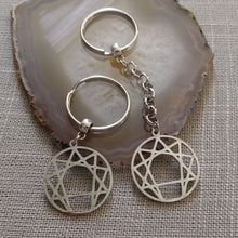 Load image into Gallery viewer, Enneagram of Personality Keychain, Backpack or Purse Charm, Zipper Pull
