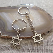 Load image into Gallery viewer, Star of David Keychain, Jewish Religious Iconography