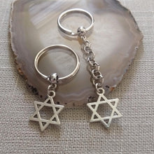 Load image into Gallery viewer, Star of David Keychain, Jewish Religious Iconography