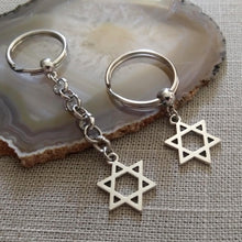 Load image into Gallery viewer, Star of David Keychain, Jewish Religious Iconography