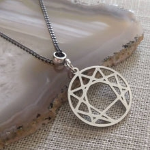 Load image into Gallery viewer, Enneagram of Personality Necklace Thin Gunmetal Chain