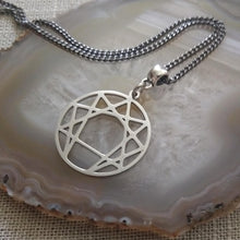 Load image into Gallery viewer, Enneagram of Personality Necklace Thin Gunmetal Chain