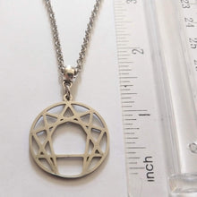 Load image into Gallery viewer, Enneagram of Personality Necklace Thin Gunmetal Chain
