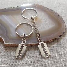 Load image into Gallery viewer, Razorblade Keychain, Backpack or Purse Charm, Zipper Pull