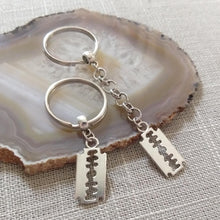 Load image into Gallery viewer, Razorblade Keychain, Backpack or Purse Charm, Zipper Pull