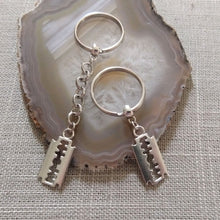 Load image into Gallery viewer, Razorblade Keychain, Backpack or Purse Charm, Zipper Pull