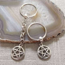 Load image into Gallery viewer, Pentagram Keychain, Wicca Wiccan Backpack or Purse Charm, Zipper Pull