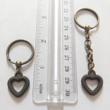 Load image into Gallery viewer, Bronze Heart Keychain, Backpack or Purse Charm, Zipper Pull