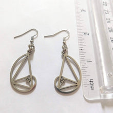 Load image into Gallery viewer, Fibonacci Earrings - Silver Golden Ration Dangle Drop Earrings