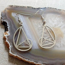 Load image into Gallery viewer, Fibonacci Earrings - Silver Golden Ration Dangle Drop Earrings