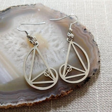 Load image into Gallery viewer, Fibonacci Earrings - Silver Golden Ration Dangle Drop Earrings