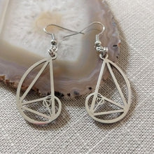 Load image into Gallery viewer, Fibonacci Earrings - Silver Golden Ration Dangle Drop Earrings