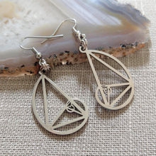 Load image into Gallery viewer, Fibonacci Earrings - Silver Golden Ration Dangle Drop Earrings