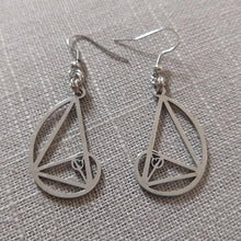 Load image into Gallery viewer, Fibonacci Earrings - Silver Golden Ration Dangle Drop Earrings