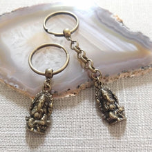 Load image into Gallery viewer, Bronze Ganesh Keychain, Hindu Elephant Keyring, Backpack or Purse Charm
