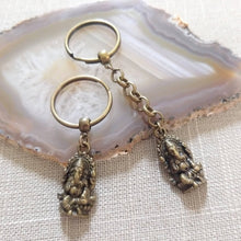 Load image into Gallery viewer, Bronze Ganesh Keychain, Hindu Elephant Keyring, Backpack or Purse Charm