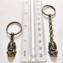Load image into Gallery viewer, Bronze Ganesh Keychain, Hindu Elephant Keyring, Backpack or Purse Charm