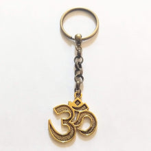 Load image into Gallery viewer, Brass Ohm Keychain Key Ring or Zipper Pull, Backpack or Purse Charms