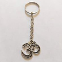 Load image into Gallery viewer, Ohm Keychain Key Ring or Zipper Pull, Silver Backpack or Purse Charms