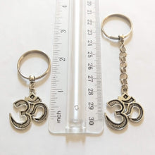 Load image into Gallery viewer, Ohm Keychain Key Ring or Zipper Pull, Silver Backpack or Purse Charms