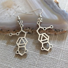 Load image into Gallery viewer, MDMA Molecule Earrings, Ecstasy Dangle Drop Earrings, Raver Festival Jewelry