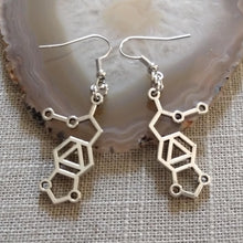 Load image into Gallery viewer, MDMA Molecule Earrings, Ecstasy Dangle Drop Earrings, Raver Festival Jewelry
