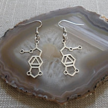 Load image into Gallery viewer, MDMA Molecule Earrings, Ecstasy Dangle Drop Earrings, Raver Festival Jewelry