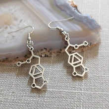 Load image into Gallery viewer, MDMA Molecule Earrings, Ecstasy Dangle Drop Earrings, Raver Festival Jewelry
