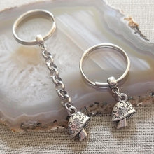 Load image into Gallery viewer, Tiny Magic Mushroom Keychain, Zipper Pull, Purse or Backpack Charm