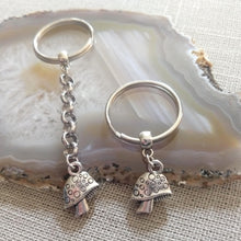 Load image into Gallery viewer, Tiny Magic Mushroom Keychain, Zipper Pull, Purse or Backpack Charm