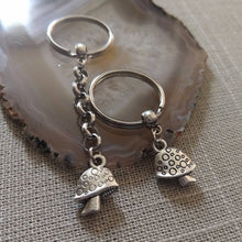 Load image into Gallery viewer, Tiny Magic Mushroom Keychain, Zipper Pull, Purse or Backpack Charm