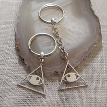 Load image into Gallery viewer, Illuminati All Seeing Eye Keychain, Backpack or Purse Charm