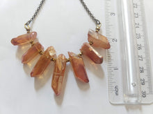 Load image into Gallery viewer, Peach Mystic Crystal Quartz Bib Necklace , Bohemian Crystal Jewelry