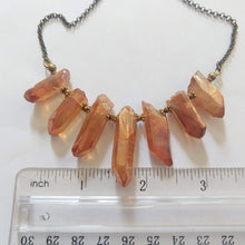 Load image into Gallery viewer, Peach Mystic Crystal Quartz Bib Necklace , Bohemian Crystal Jewelry