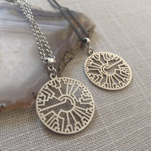 Load image into Gallery viewer, Phylogenetic Tree Necklace on Gunmetal Curb Chain, Mens Jewelry