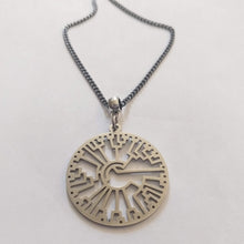 Load image into Gallery viewer, Phylogenetic Tree Necklace on Gunmetal Curb Chain, Mens Jewelry