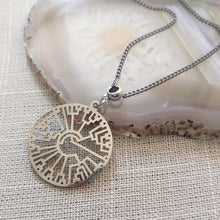 Load image into Gallery viewer, Phylogenetic Tree Necklace on Gunmetal Curb Chain, Mens Jewelry