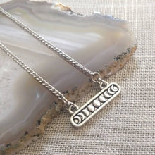 Load image into Gallery viewer, Phases of the Moon Necklace on Thin Silver Curb Chain