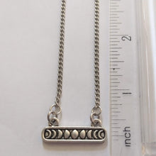 Load image into Gallery viewer, Phases of the Moon Necklace on Thin Silver Curb Chain