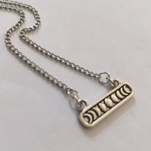 Load image into Gallery viewer, Phases of the Moon Necklace on Thin Silver Curb Chain