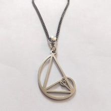 Load image into Gallery viewer, Fibonacci Sequence Necklace on Gunmetal Curb Chain, Mens Jewelry