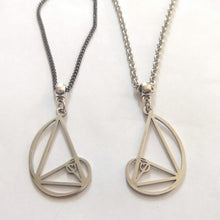 Load image into Gallery viewer, Fibonacci Sequence Necklace on Gunmetal Curb Chain, Mens Jewelry